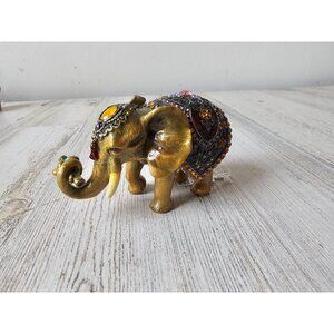 Kalifano jeweled elephant trinket box keepsake jewelry rhinestone new